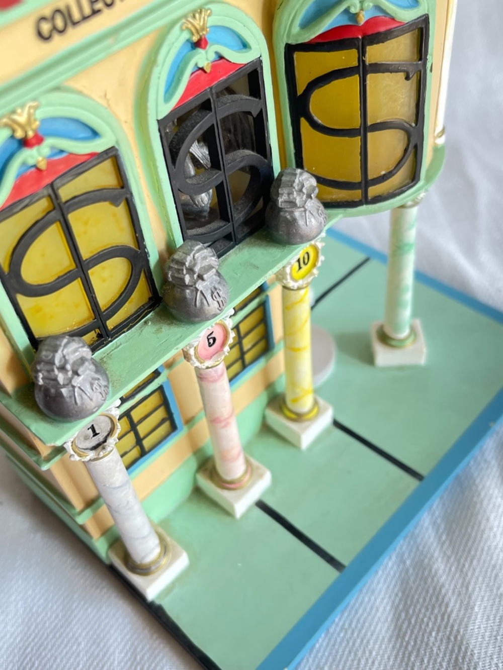 Monopoly Bank & Trust Decorative Building Figurine - Pastel Yellow, Mint, Coral - Picture 15 of 16